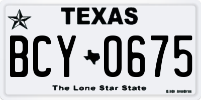 TX license plate BCY0675