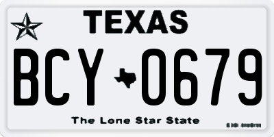 TX license plate BCY0679