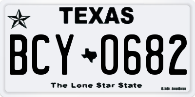 TX license plate BCY0682
