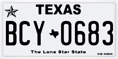 TX license plate BCY0683