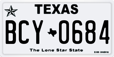 TX license plate BCY0684