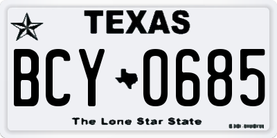 TX license plate BCY0685