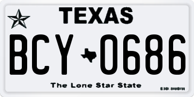 TX license plate BCY0686