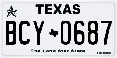TX license plate BCY0687
