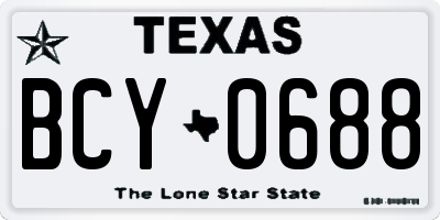 TX license plate BCY0688