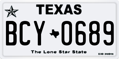TX license plate BCY0689