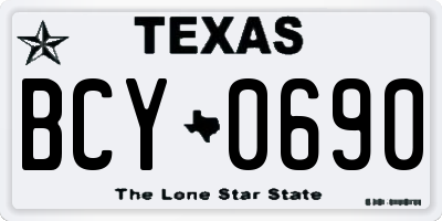 TX license plate BCY0690