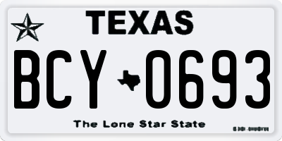 TX license plate BCY0693