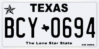 TX license plate BCY0694