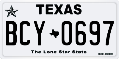 TX license plate BCY0697