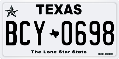 TX license plate BCY0698