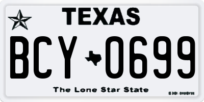 TX license plate BCY0699