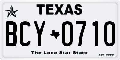 TX license plate BCY0710
