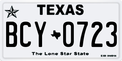 TX license plate BCY0723