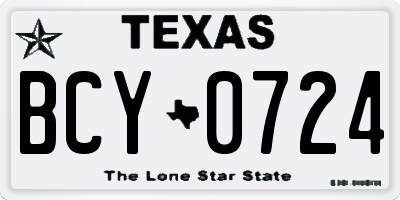 TX license plate BCY0724