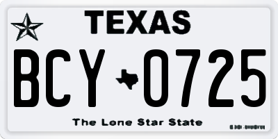 TX license plate BCY0725
