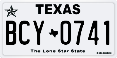 TX license plate BCY0741