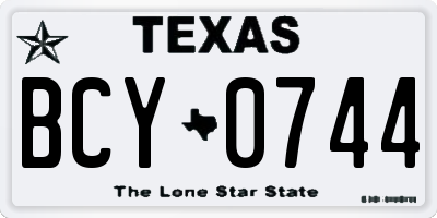 TX license plate BCY0744