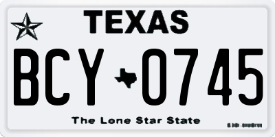 TX license plate BCY0745