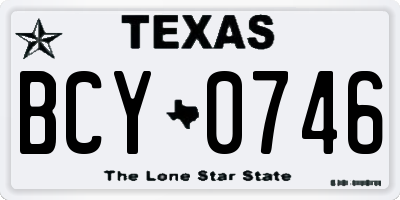 TX license plate BCY0746