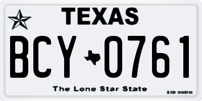 TX license plate BCY0761