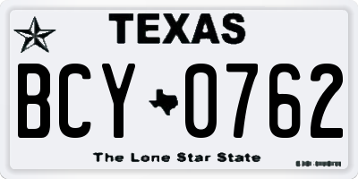 TX license plate BCY0762