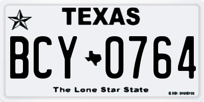 TX license plate BCY0764