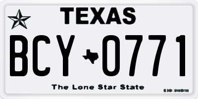 TX license plate BCY0771