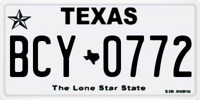TX license plate BCY0772