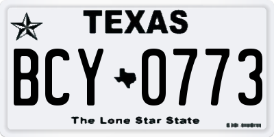 TX license plate BCY0773