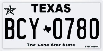 TX license plate BCY0780