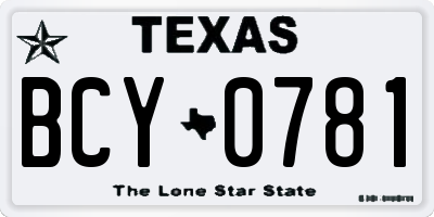 TX license plate BCY0781
