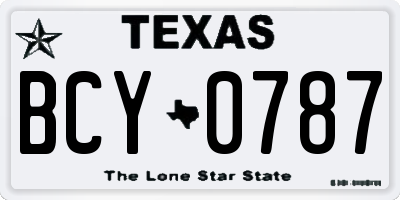TX license plate BCY0787