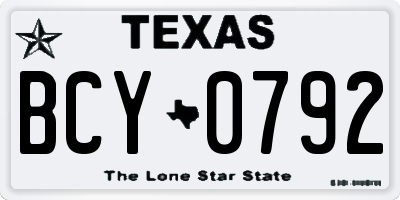TX license plate BCY0792