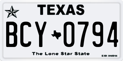 TX license plate BCY0794