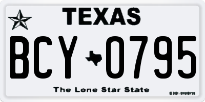 TX license plate BCY0795