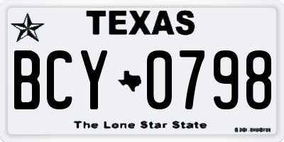 TX license plate BCY0798