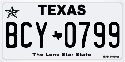 TX license plate BCY0799
