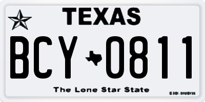 TX license plate BCY0811
