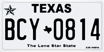 TX license plate BCY0814