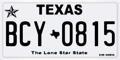TX license plate BCY0815