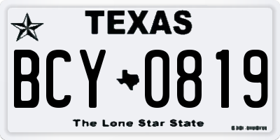 TX license plate BCY0819