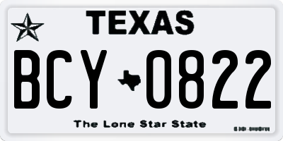 TX license plate BCY0822