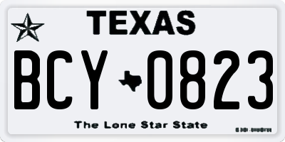 TX license plate BCY0823