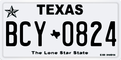 TX license plate BCY0824
