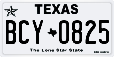 TX license plate BCY0825