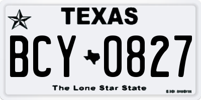 TX license plate BCY0827