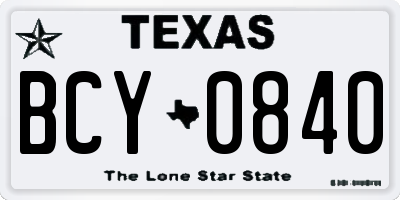 TX license plate BCY0840