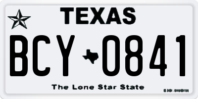 TX license plate BCY0841