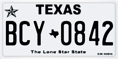 TX license plate BCY0842